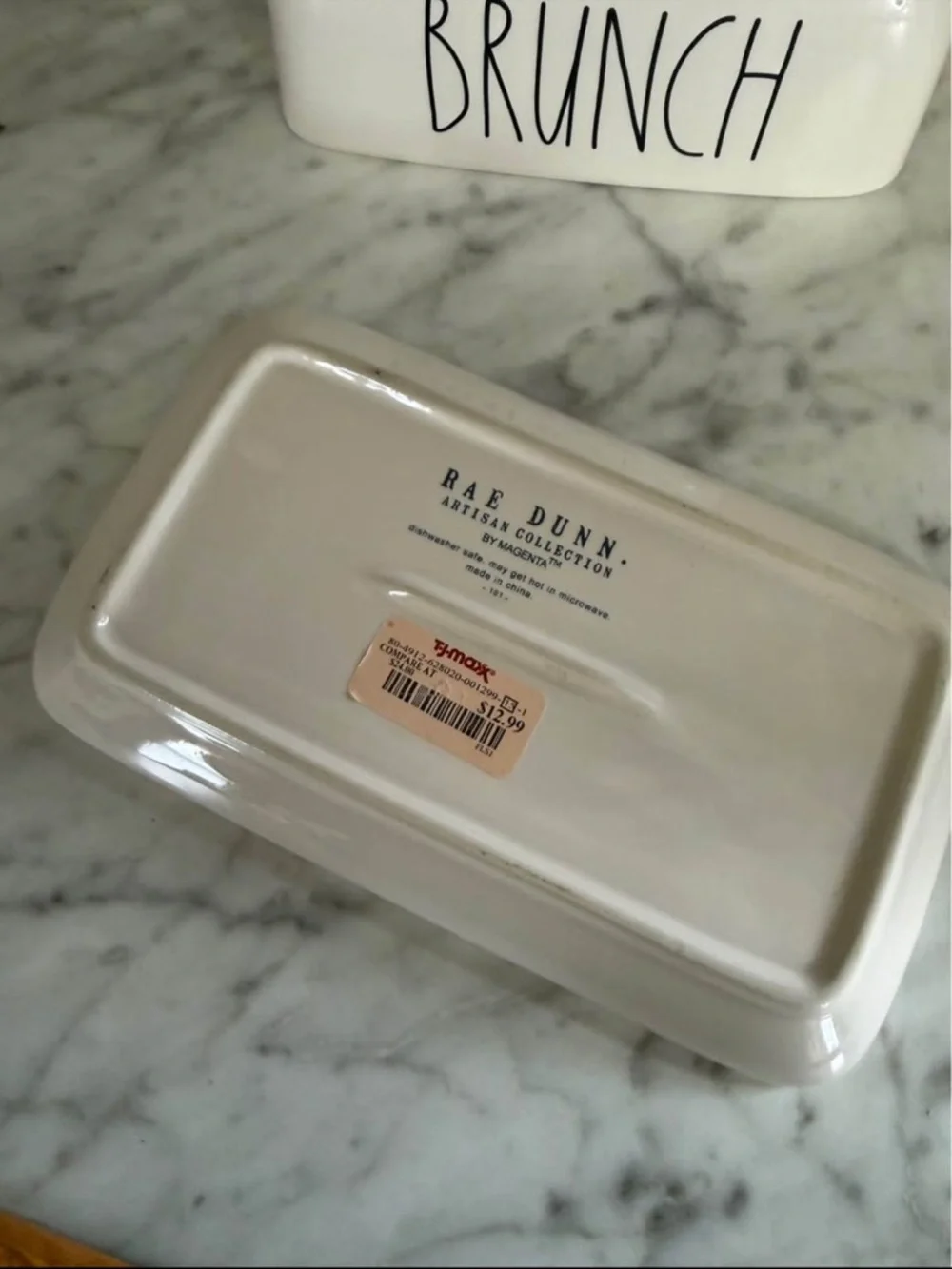 Rae Dunn Brunch Butter Dish in Cream and Black - Picture 4 of 4